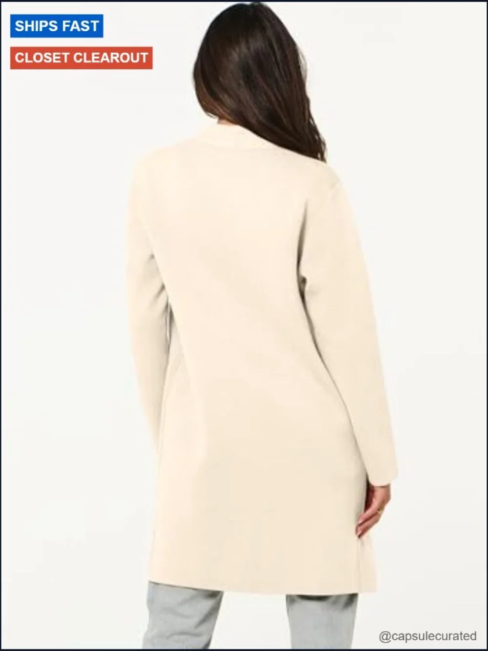 Womens Open Front Knit Cardigan Sweater with Pockets